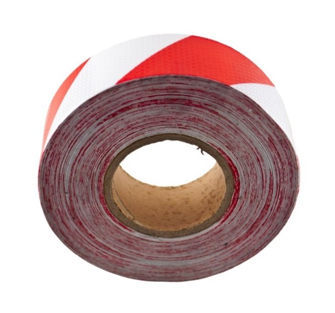 Roads safety vehicles trucks trailers sticker adhesive warning tape roll Red white striped reflective Conspicuity tape