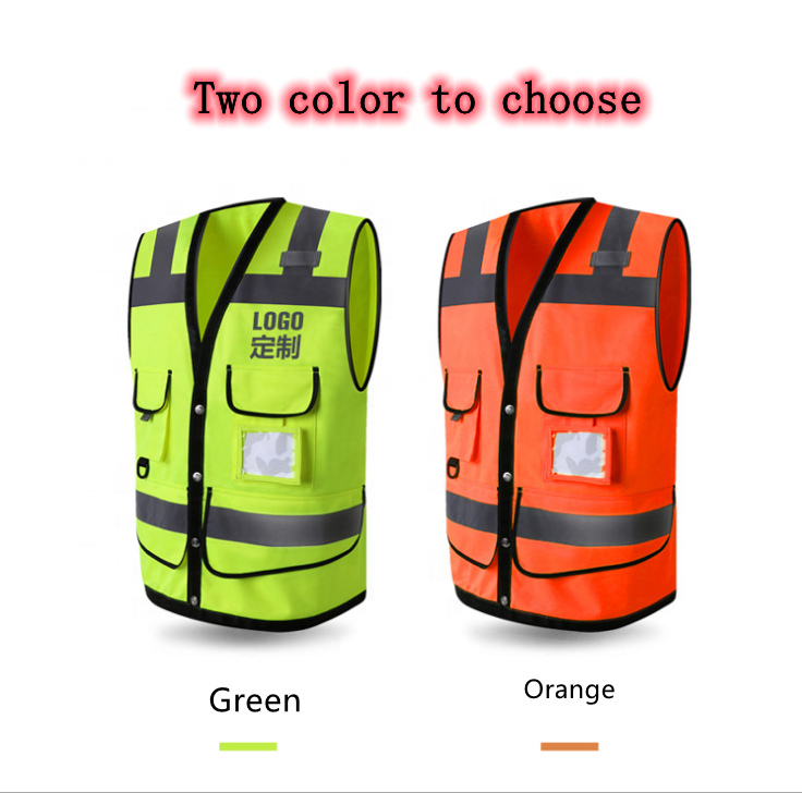 Multi-pocket class 3 work suit ANSI/ISEA ENISO20471 high visibility night protection reflective safety vest