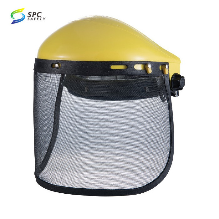 Logging helmet full face protective Adjustable Mesh Visor Safety Face Shield for Forestry industry Chainsaw Gardening Trimmer