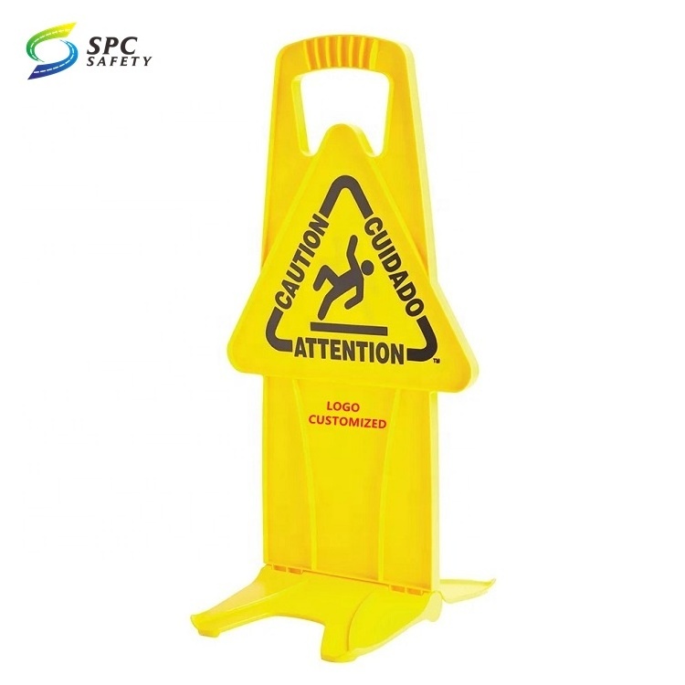 Custom multicolor printable A-Shape Foldable Plastic Warning safety hazard slippery board signage Wet Floor Caution Sign