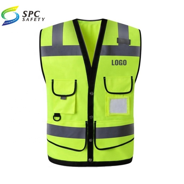 Multi-pocket class 3 work suit ANSI/ISEA ENISO20471 high visibility night protection reflective safety vest