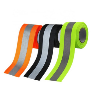 High Visibility silver reflective warning Safety clothing Trim strip Sew on polyester Fluorescent fabric Reflective Webbing tape