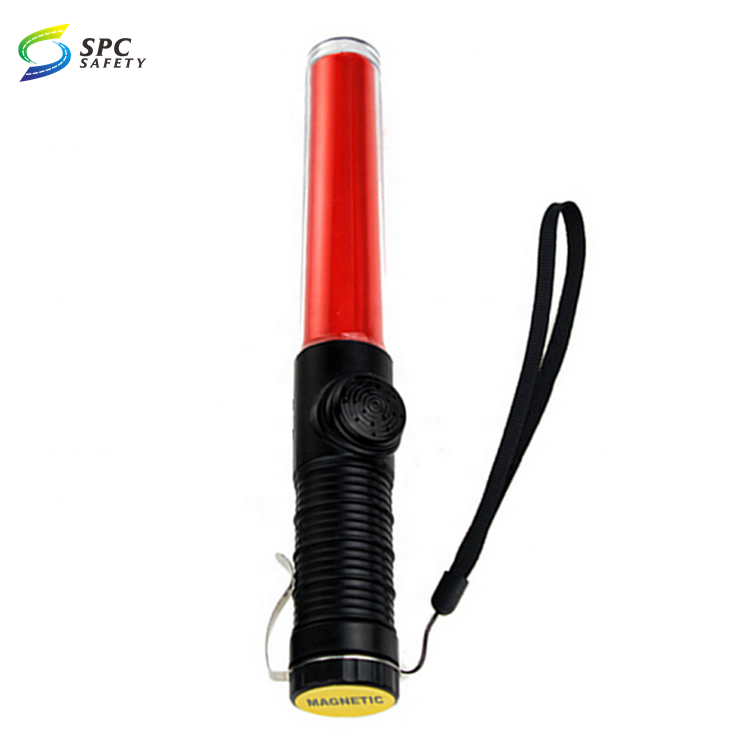 Parking Guide traffic control marshaling command Led warning flashing safety signal light batons traffic wands with top light