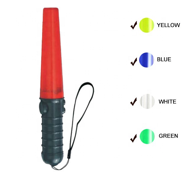 Cheap battery road parking pedestrian guide Portable plastic Short led traffic warning baton light marshalling safety wands