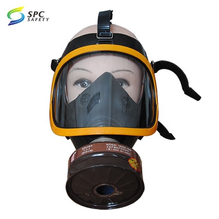 Industrial polishing Chemical Painting Welding Survival Full face respirator Gas mask with activated carbon filter canister