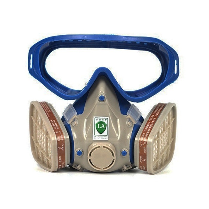 High quality spray paint toxic chemical mining workplace safety protective half face facepiece gas respirator mask with goggles