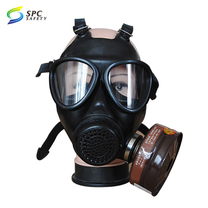 Anti-pollution rescue Special Forces tactical Safety reusable full face chemical toxic gas respirator mask with filter canister