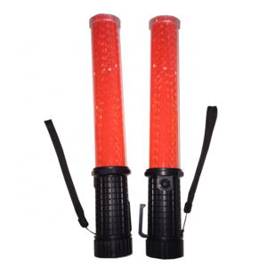 Parking Guide traffic control marshaling command Led warning flashing safety signal light batons traffic wands with top light