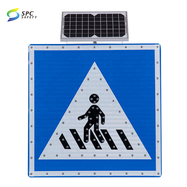 IP65 waterproof safety warning crosswalk traffic signal flashing light road crossing signage Solar powered Led pedestrian signs