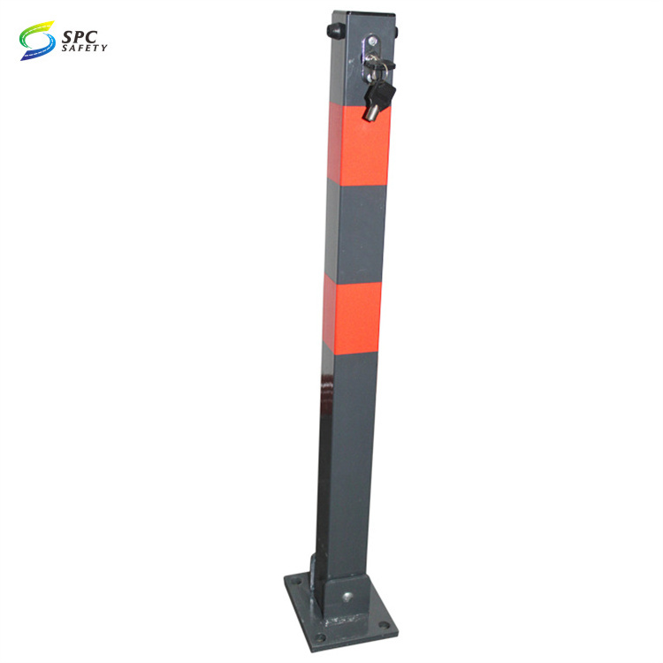 Cheap Portable Removable Heavy Metal Steel folding parking Obstacle pile bollard Manual Parking pole barrier parking post lock