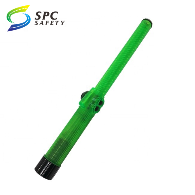 Heavy duty 43cm rainproof rechargeable led warning traffic signal wands self-defense light stick safety batons with flashlight