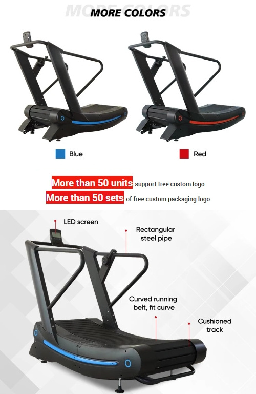 Gym Equipment Non-motorized Manual Curved Treadmill Cardio Air Bike Curved Commercial Curved Treadmill