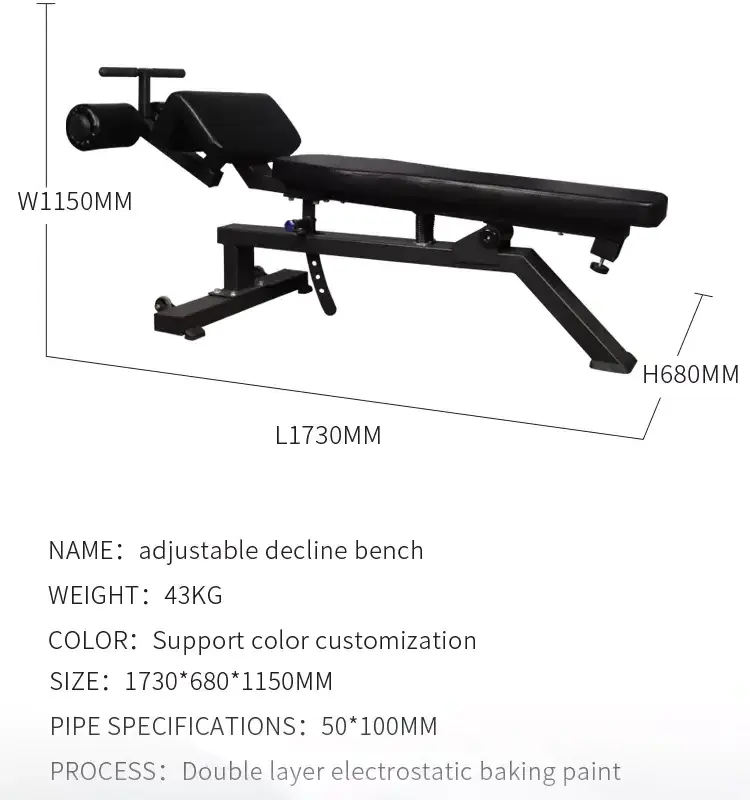 Gym Adjustable decline bench Fitness Equipment Abdominal Bench entrenador machine abdominizer sit up