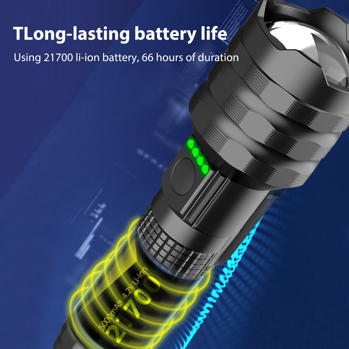 high power industrial Tactical 18650 Rechargeable Battery Flashlights White laser Flashlight