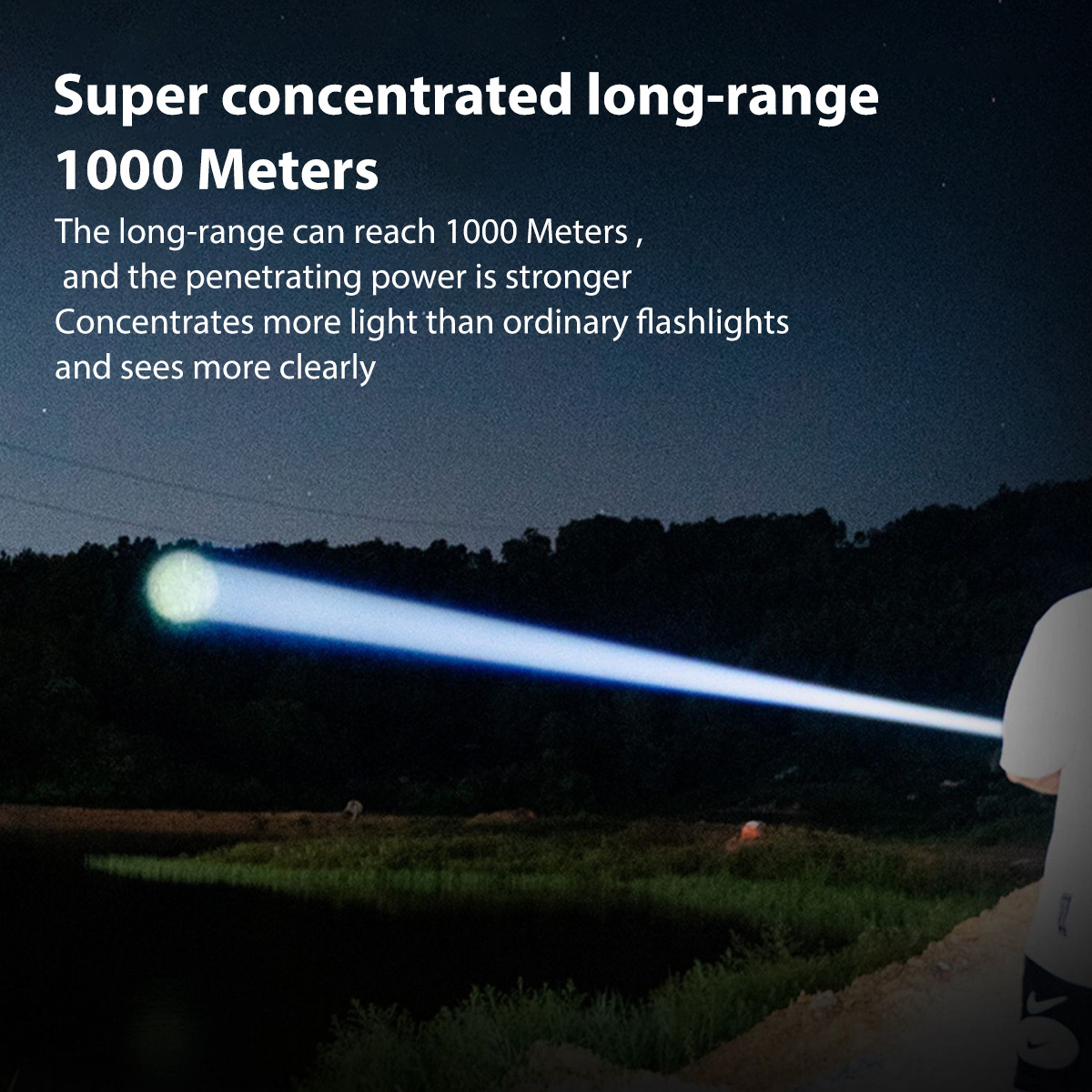 Powerful long range Long beam Tactical  Rechargeable Led White laser Torch