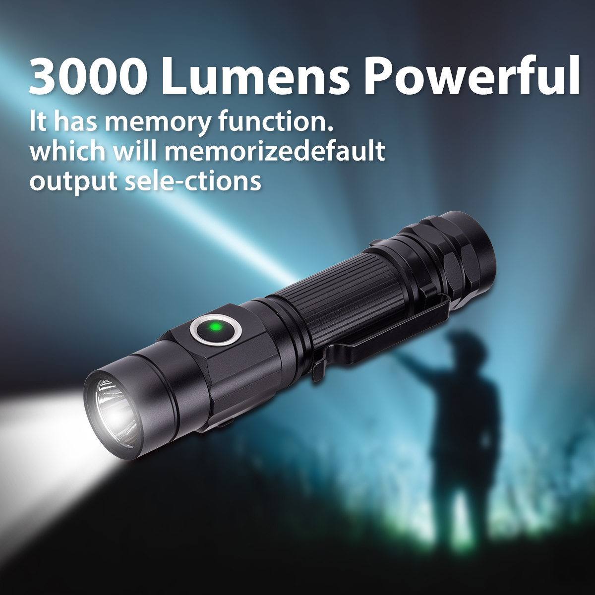 3000 Lumens Aluminum mini torch long rang Powerful rechargeable led flashlight