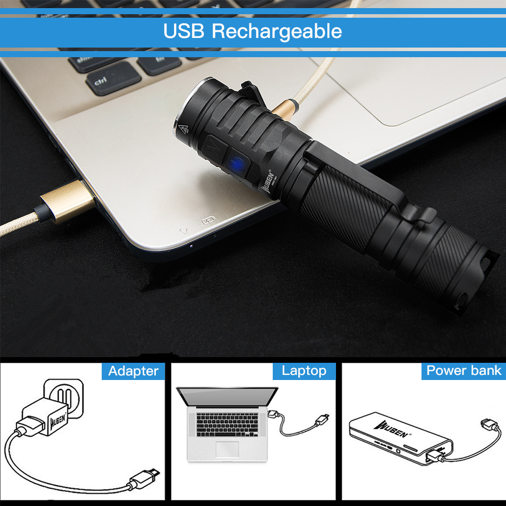 WUBEN TO46R High CRI Flashlight Waterproof IP68 Torch Rechargeable USB Tactical LED Flashlight