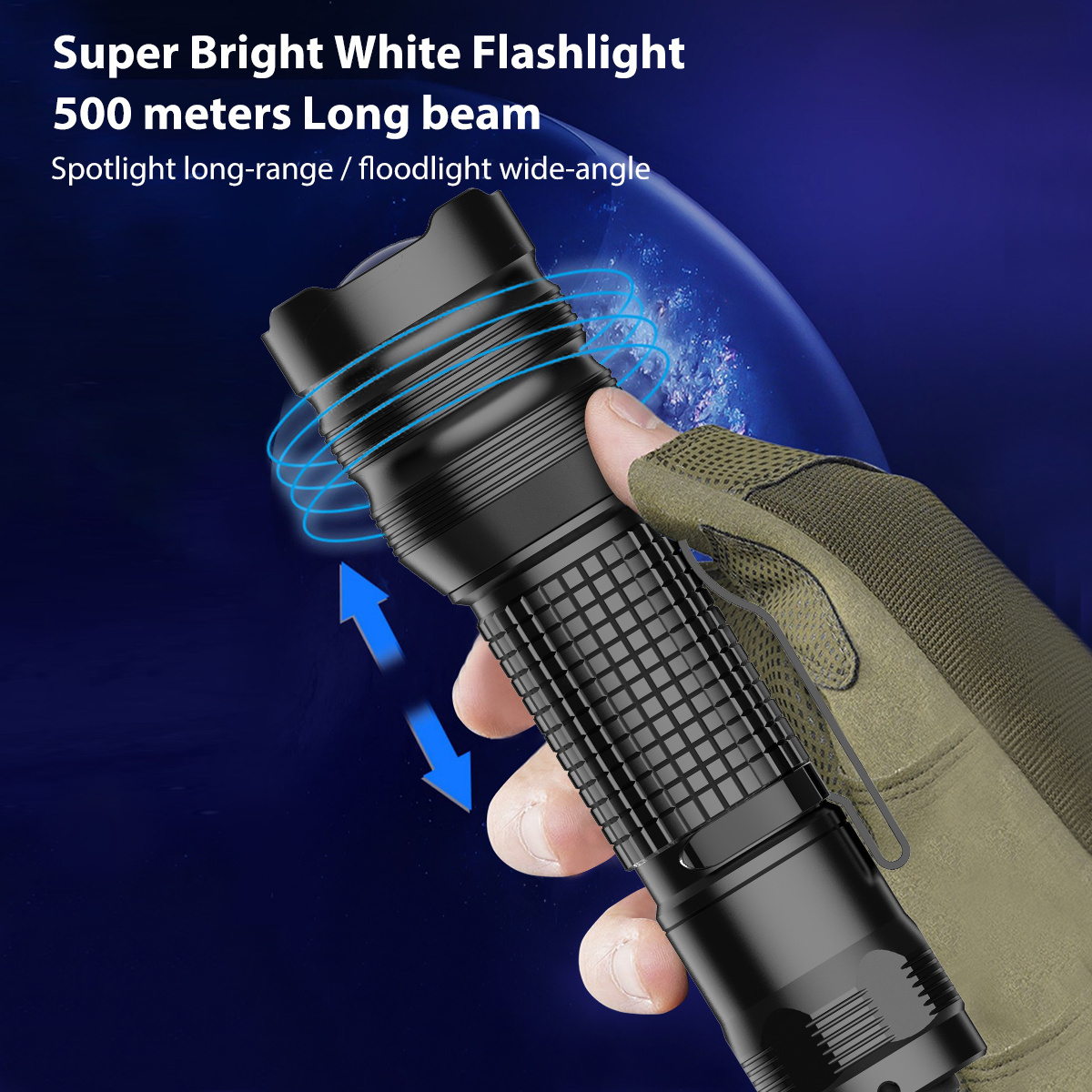 14500 AA White Laser pocket flash light high quality hand powered Flashlight