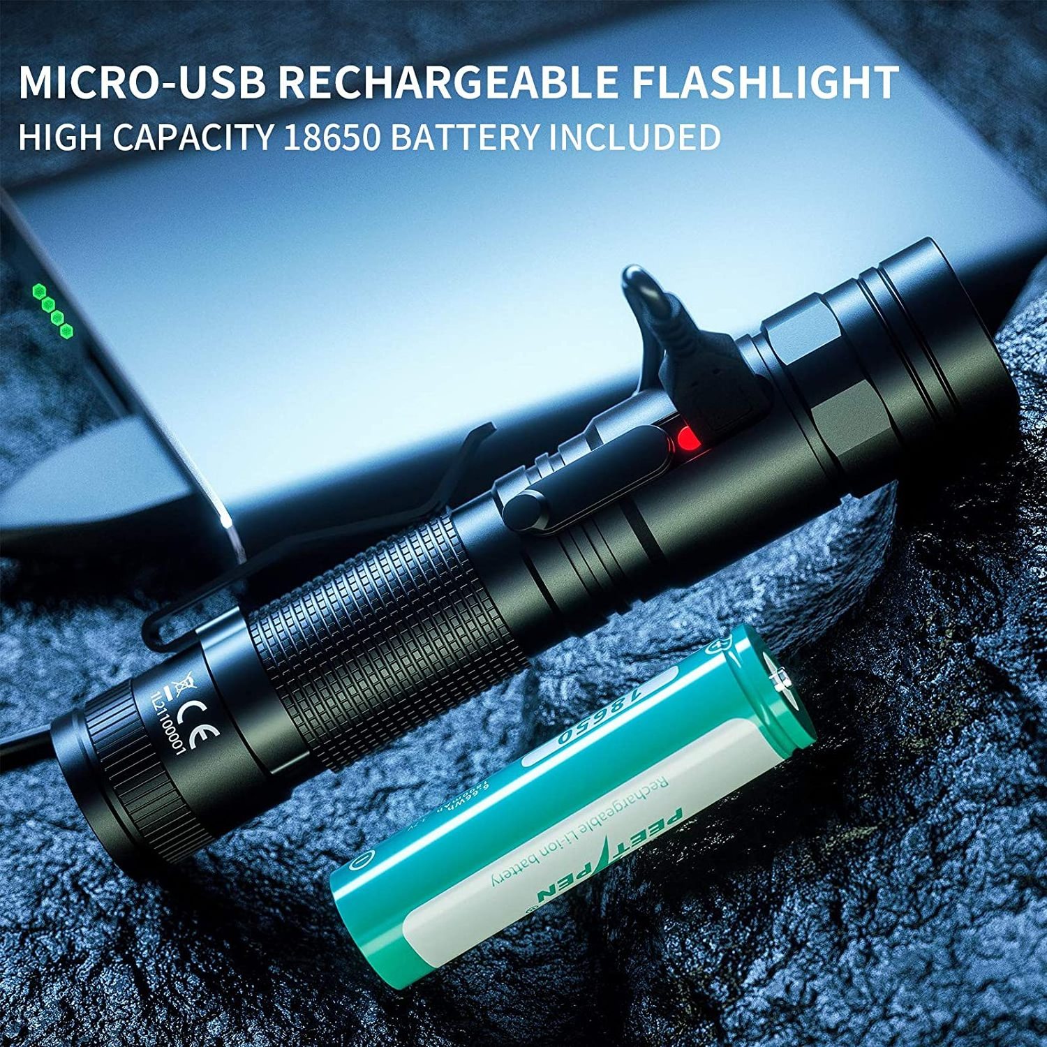 Logo Custom High Power Xml T6 has Led Hand Torch Light 1000 Lumen Powerful Tactical Rechargeable LED Flashlight