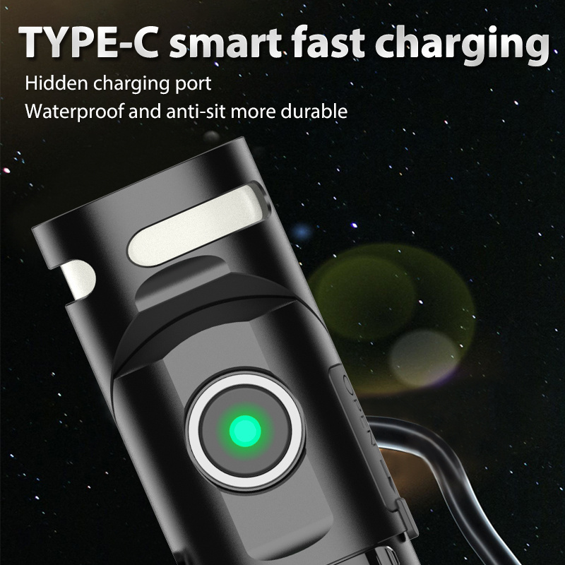 New compact portable  multiple working light 18650 li-ion battery 180 Rotating Head EDC Flashlight