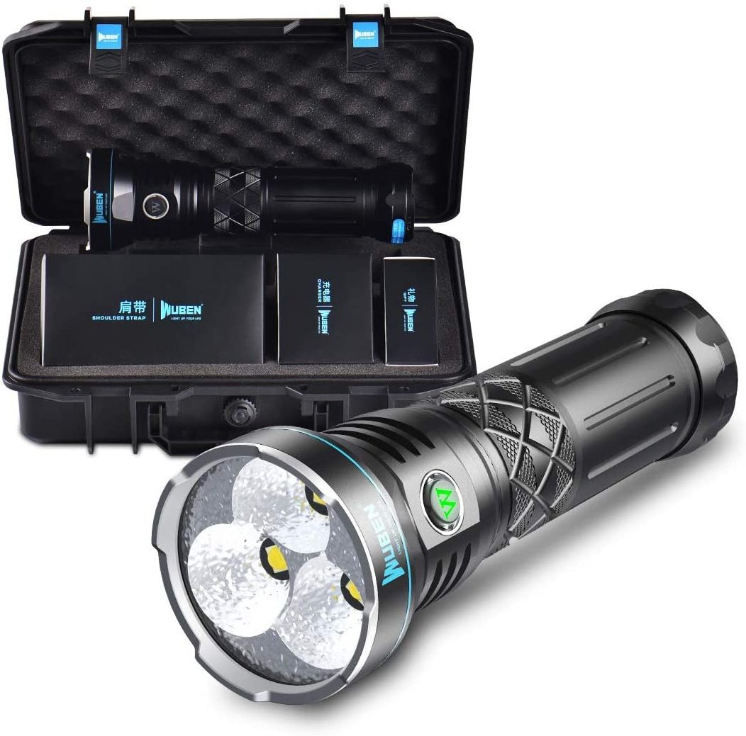 Super Bright Tactical Flashlight 10000 Lumen Long Range Torch Light Hunting XHP70.2 Led Flashlight