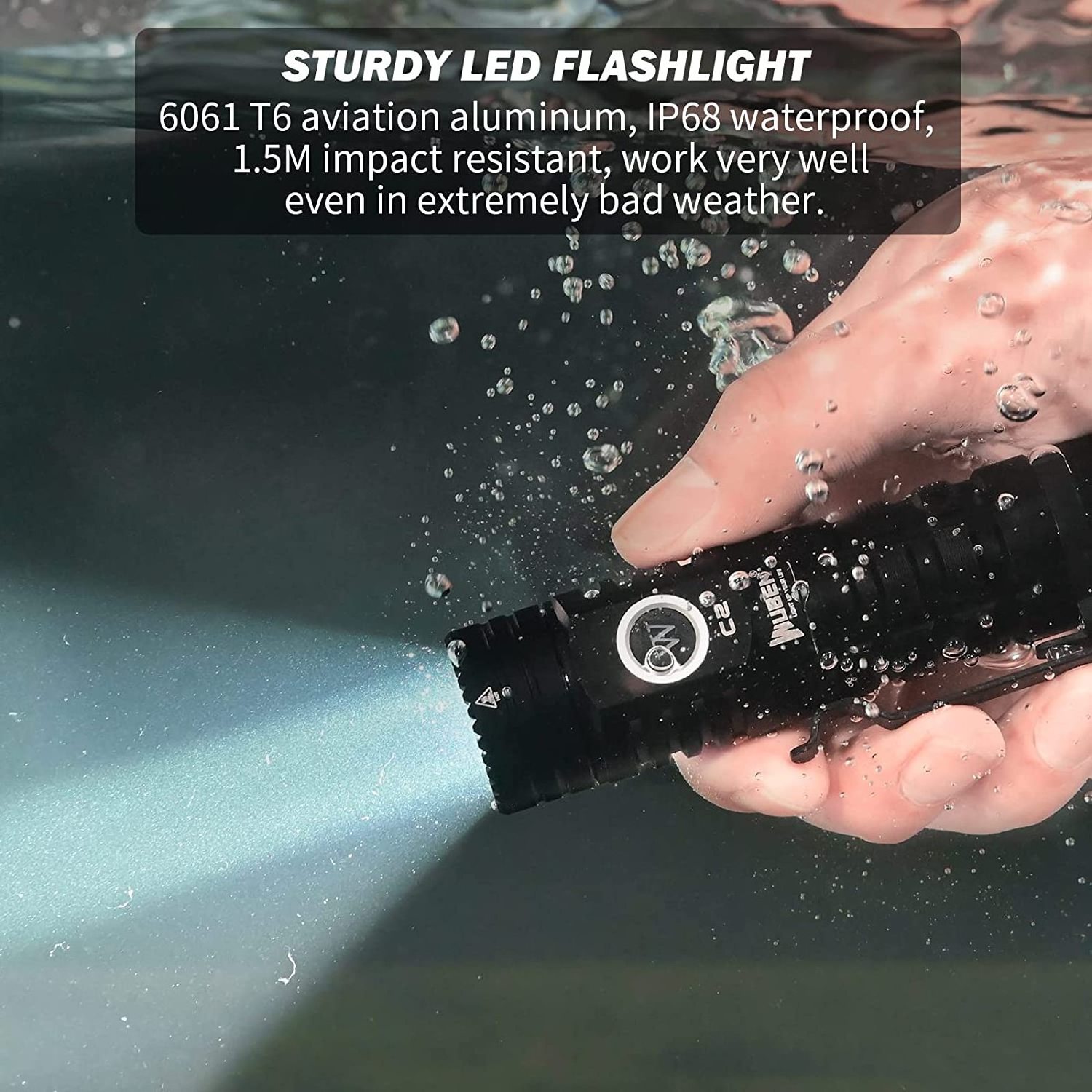 Camping Tactical 2000 lumens 21700 battery super bright flash light mini led flashlight