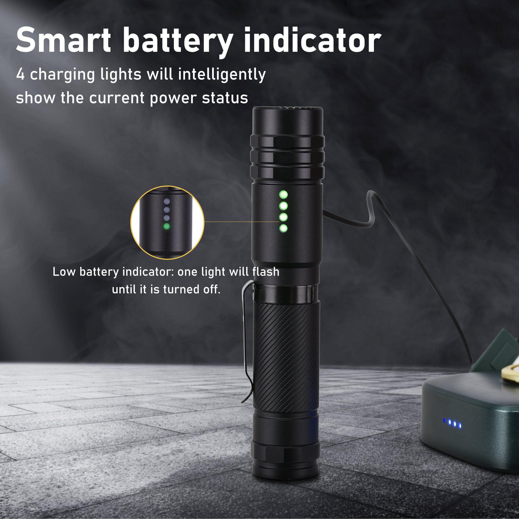 Handy small Portable security torch light Rechargeable EDC Tactical Mini Led Flashlight