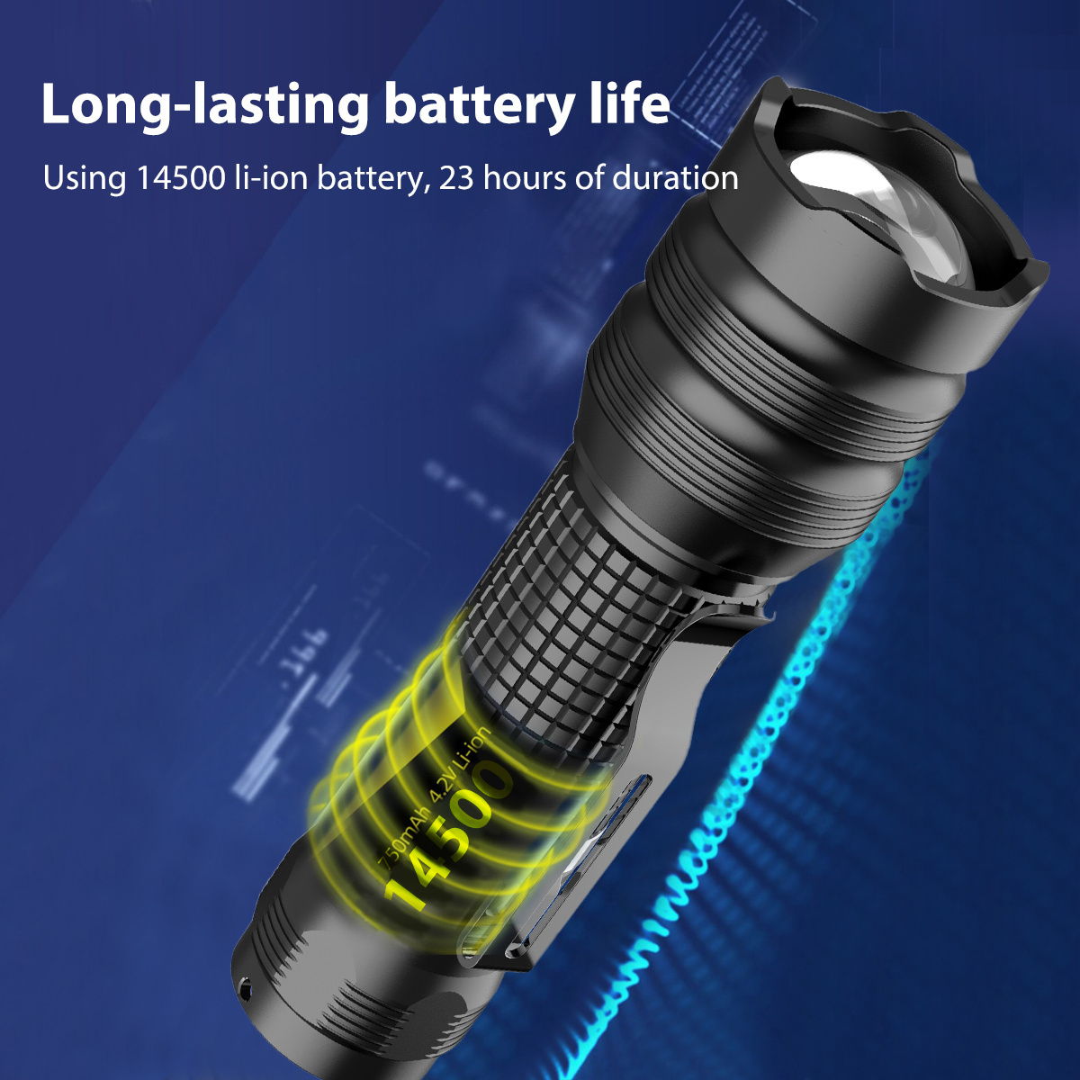 14500 AA White Laser pocket flash light high quality hand powered Flashlight