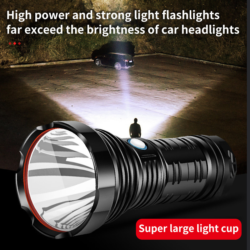 1800 Lumens high power torch light long range powerful LED Rechargeable Flashlight