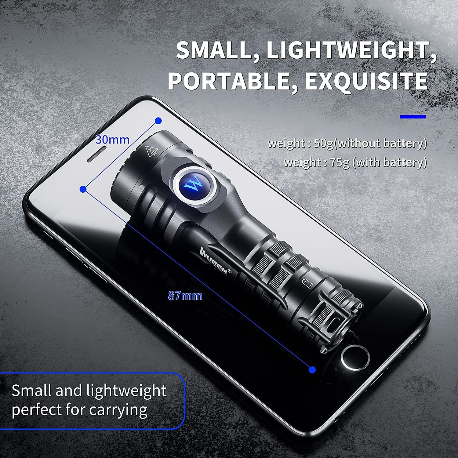 WUBEN E6 EDC power AA 14500 battery usb rechargeable IP68 tiny Small mini led flashlight