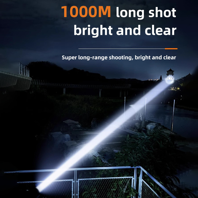 2024 new super bright 20w high lumens 100000 high power hunting flashlight