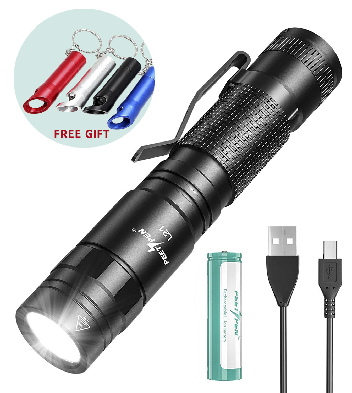 mini portable fishing camping outdoor flash light mini EDC led torch light rechargeable