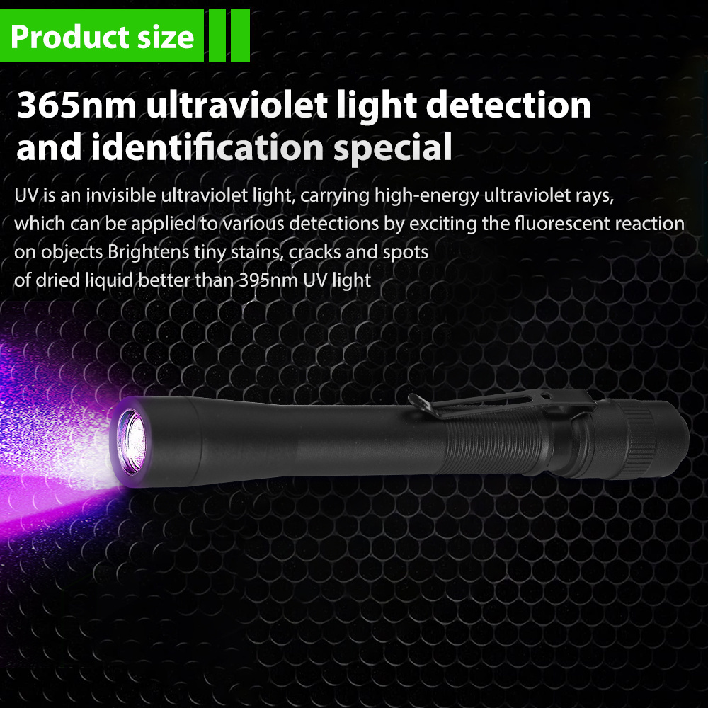 2023 AAA Battery uv black light Blacklight Pet Urine Detector 365nm uv flashlight