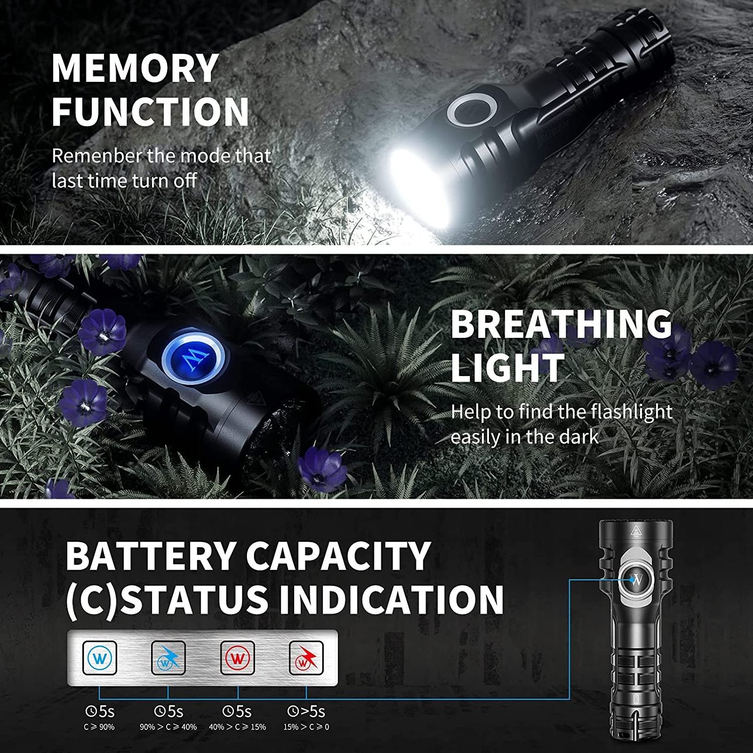 WUBEN E6 EDC power AA 14500 battery usb rechargeable IP68 tiny Small mini led flashlight