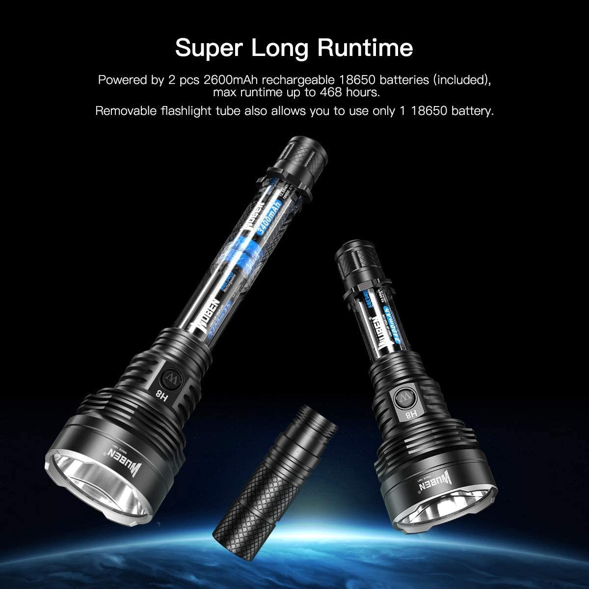 WUBEN 1km Long Range high lumens Torch Hunting Tactical LED Flashlight