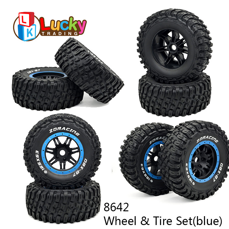 ZD Racing DBX-07 Car Wheel 8639 Tire With Foam Insert 8642 Wheel & Tire Set(blue) 8643 Wheel & Tire Set(Titanium grey)