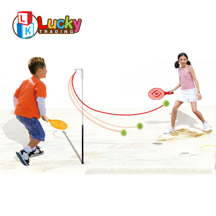 Sport Toys Portable Kids Baby Tennis Training Tetherball Equipment Swing Ball With Racket