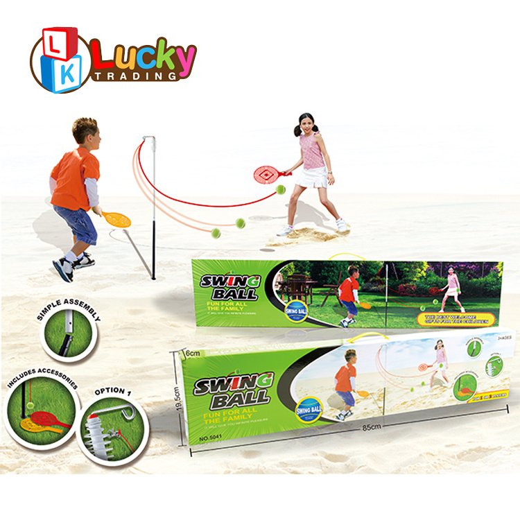 Sport Toys Portable Kids Baby Tennis Training Tetherball Equipment Swing Ball With Racket