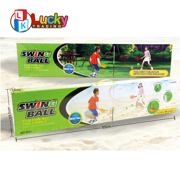 Sport Toys Portable Kids Baby Tennis Training Tetherball Equipment Swing Ball With Racket