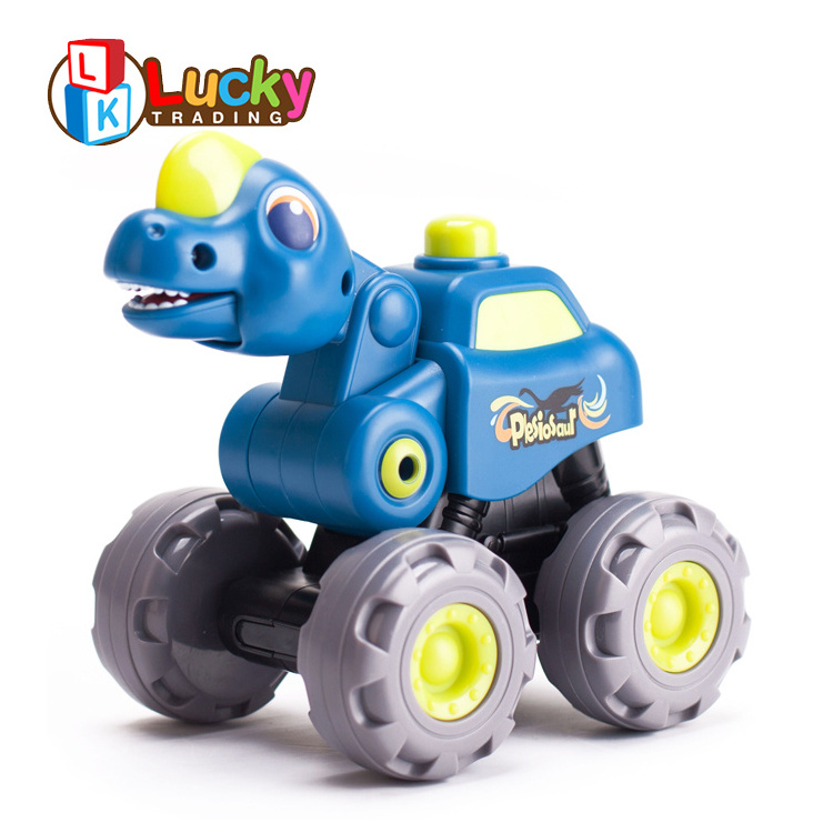 Kids Gift Sliding Friction Freewheel Animals Press Pull Back Dinosaur Toy Truck For Boys Toys