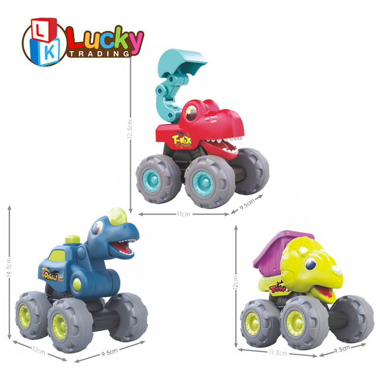 Kids Gift Sliding Friction Freewheel Animals Press Pull Back Dinosaur Toy Truck For Boys Toys