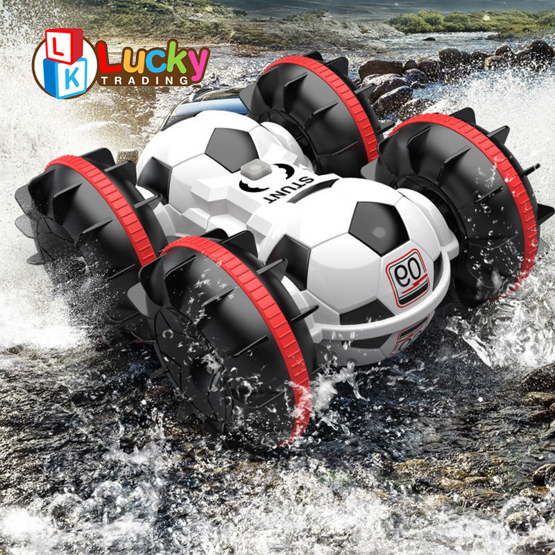 2.4G Stunt Waterproof Two Sided Tank Toys Amphibious Four Wheel Drive Radio Control Stunt Car