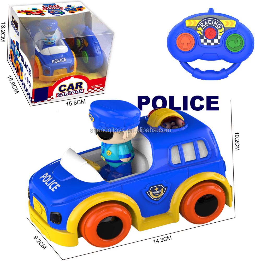 Remote Control Car Cartoon RC Cars Police & Race Car Toddler Toys Gift Toys for 3+ Year Old Boys