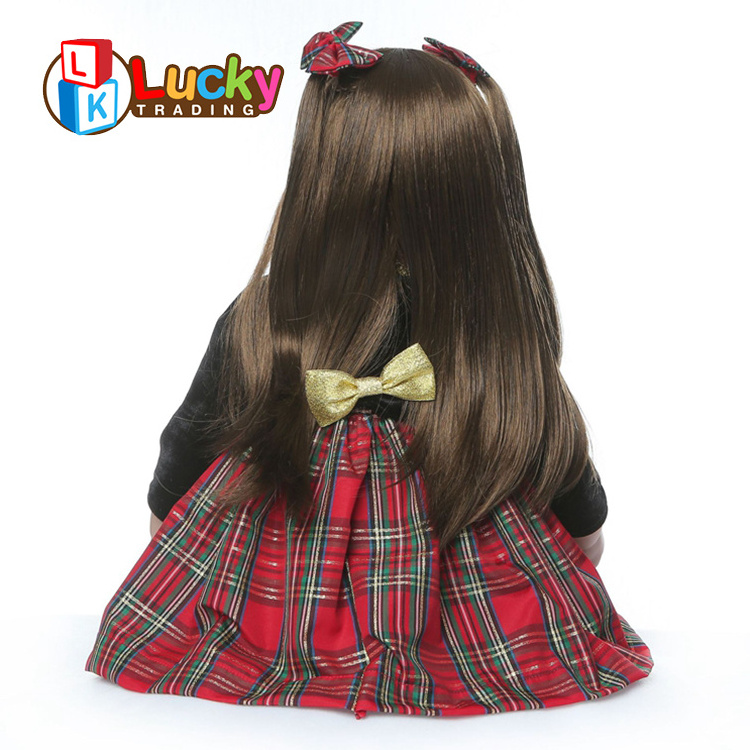 55cm Baby Doll Big Size Reborn Toddler Girl  Doll Toys Reborn with Long Hair Realistic Baby Dolls