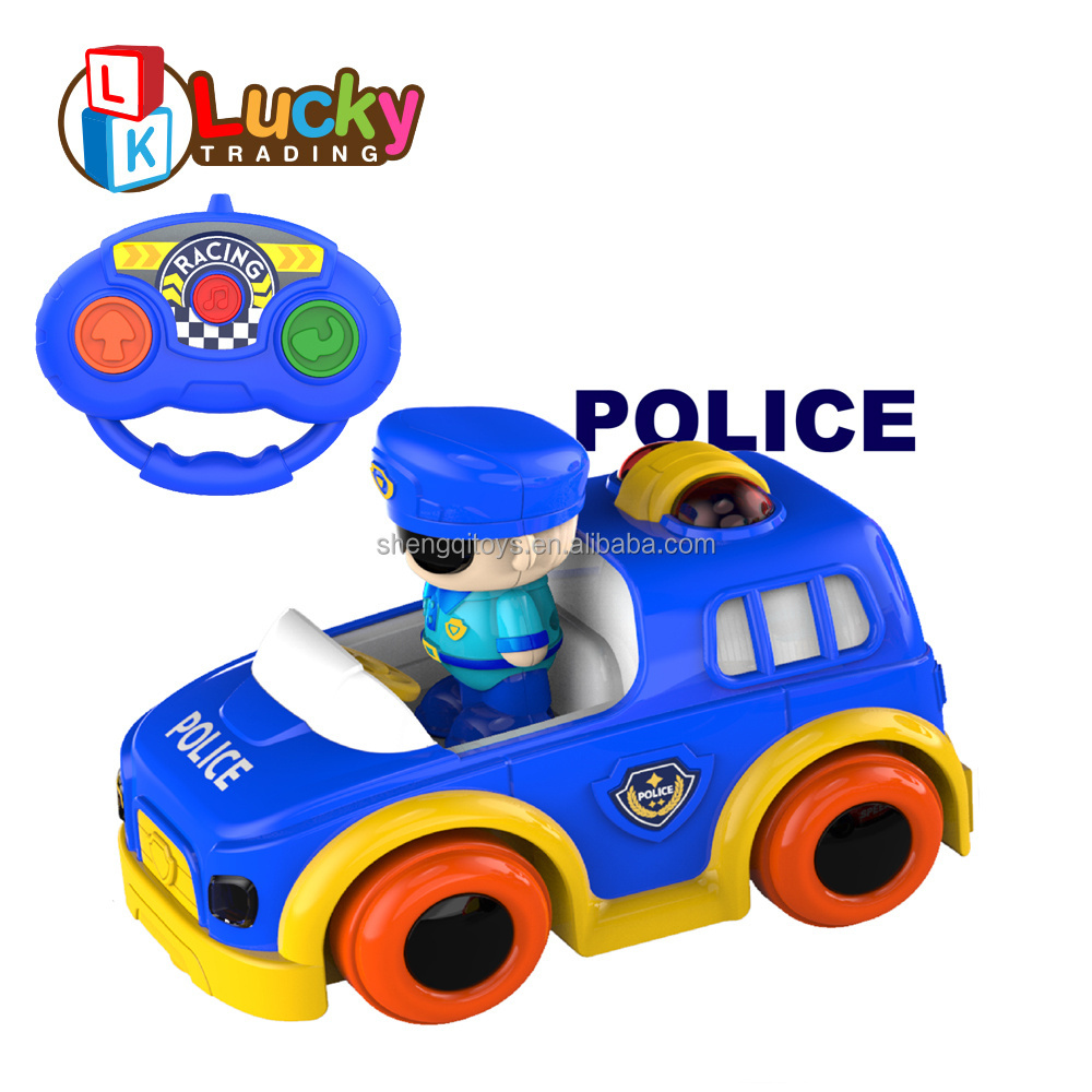 Remote Control Car Cartoon RC Cars Police & Race Car Toddler Toys Gift Toys for 3+ Year Old Boys