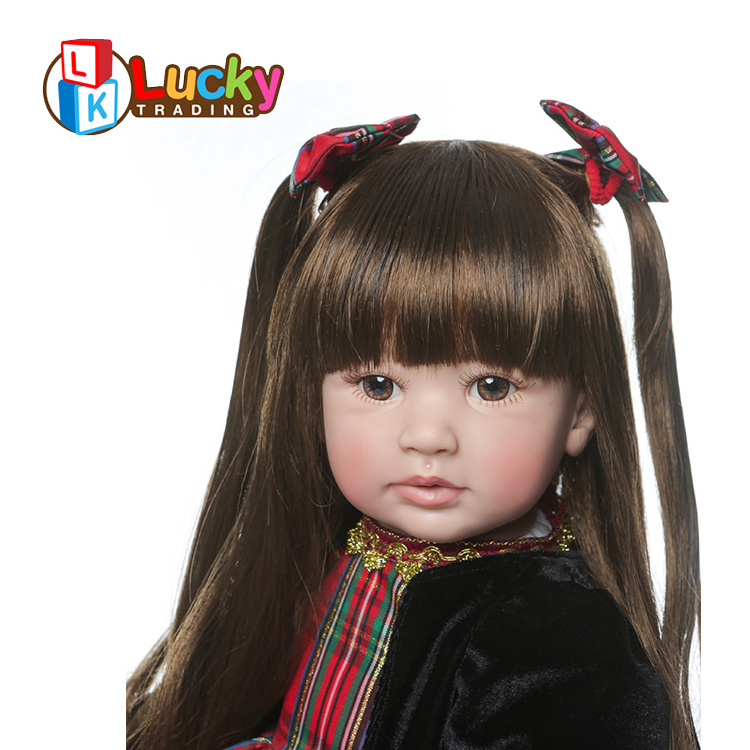 55cm Baby Doll Big Size Reborn Toddler Girl  Doll Toys Reborn with Long Hair Realistic Baby Dolls