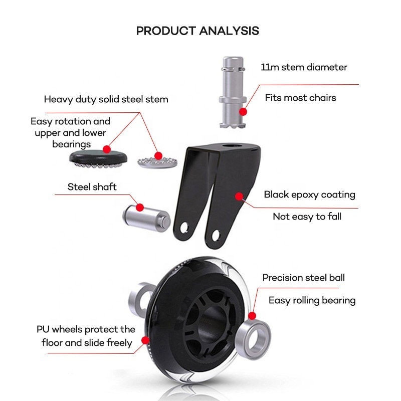 Office Chair Wheels Replacement office chair caster wheel Roller Blade chair wheel