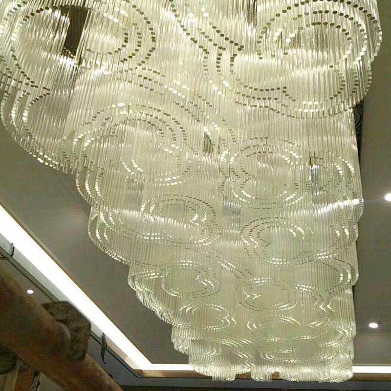 Contemporary Lighting Customized Large Round Chandelier Flush Mount K9 Crystal Ceiling Light Chandelier