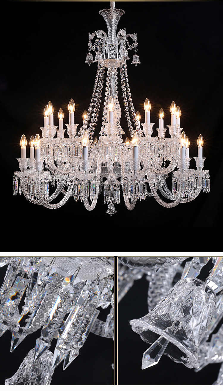 High-End K9 Crystal Prisms Chandeliers Luxury Incandescent Luminaire Crystal Chandelier Glass Elbow Chandelier