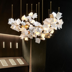 Veko White Flower Chandelier Ceiling Light Entryway Chandelier High Ceiling Luxury Chandelier